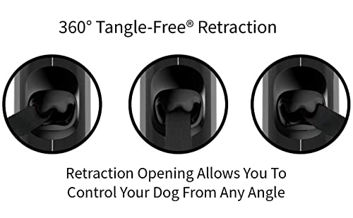 TUG Oval 360° Tangle-Free Retractable Dog Lead with Integrated Waste Bag Dispenser (Medium, Grey)