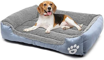 SuperGift.com Dog Cat Bed Soft, Fluffy Puppy Bed, Warm and Soft Pet Cosy Anti Anxiety Beds with Non-Slip Bottom and Washable, Grey (Medium)