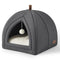 Bedsure Cat Cave Bed Igloo - Cat Tent Bed House with Removable Washable Cushion Pillow Foldable Portable Pet Bed,Dark Grey, 40x40x40cm