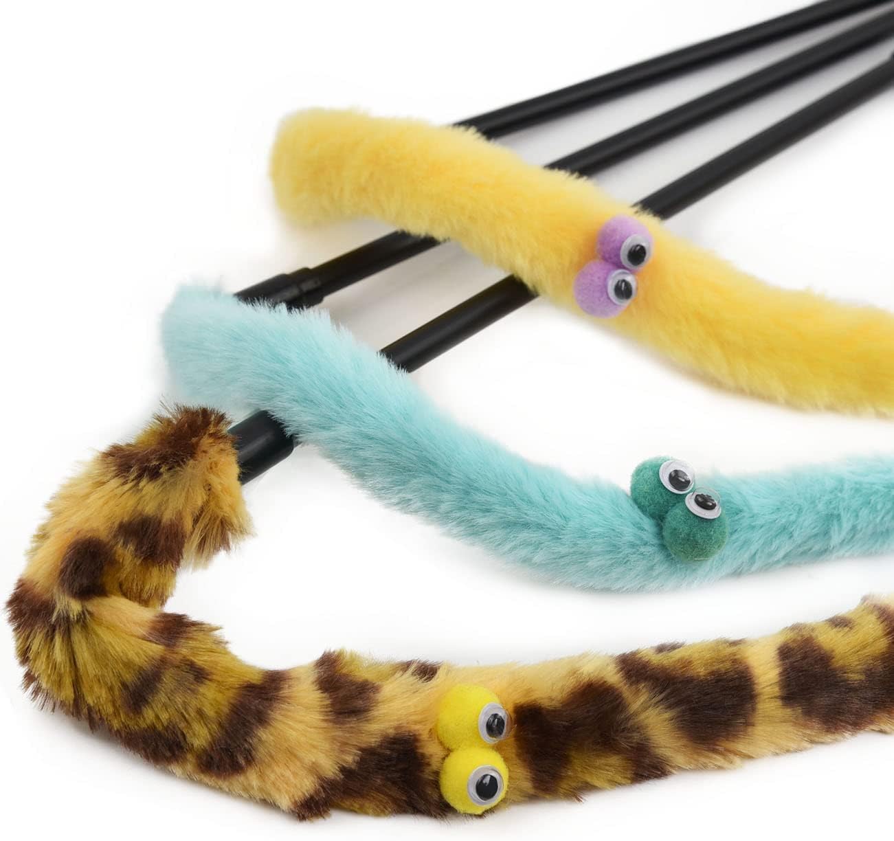 Cat Feather Toys, Interactive Cat Teaser Wand with Bells and Feather, Cat Toys for Indoor Cats Kitten Interactive Training